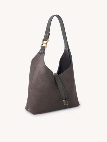 Small Marcie hobo bag in suede leather - 6