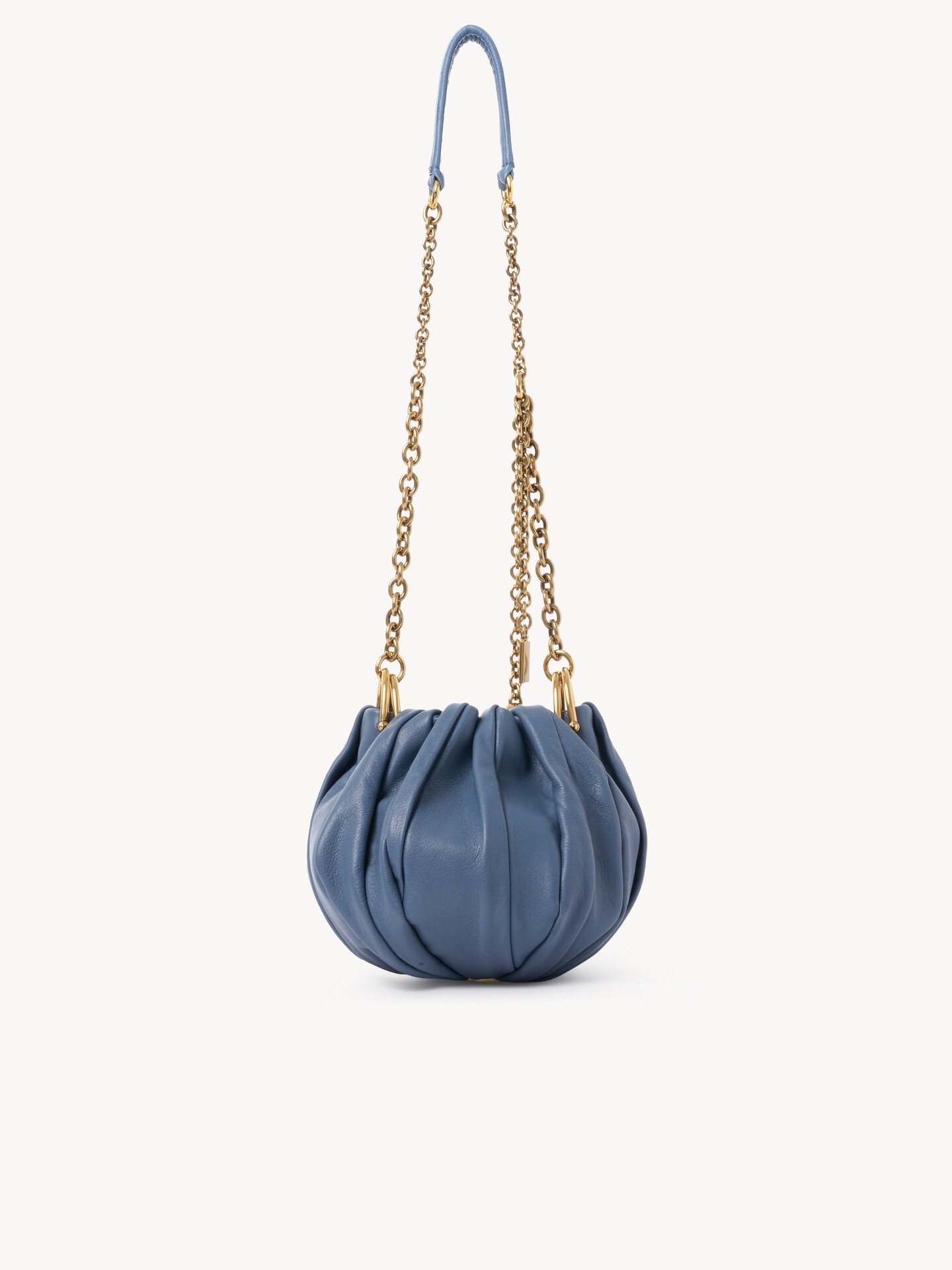 Chlo&eacute; Pliss&eacute; shoulder bag with chain in pleated leather - 4.0