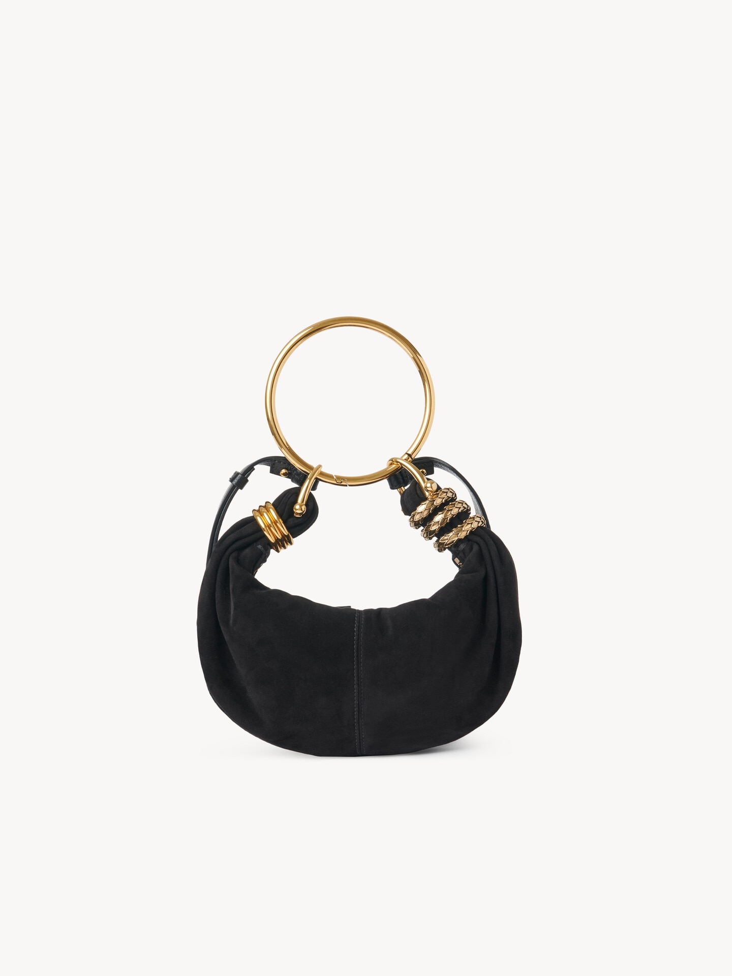 Small Snake Bracelet Hobo bag in suede leather - 4.0