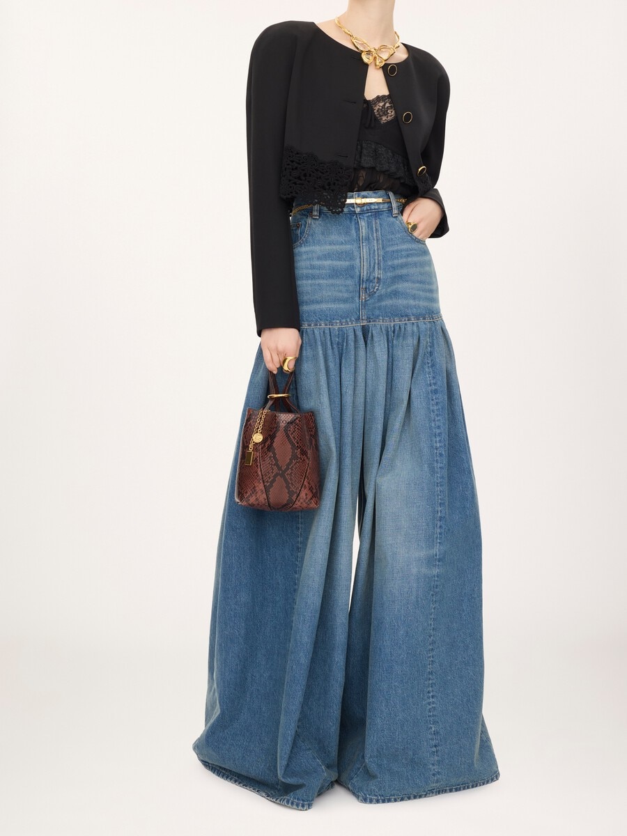 Small Chlo&eacute; Spin tote bag in python-effect leather - 8