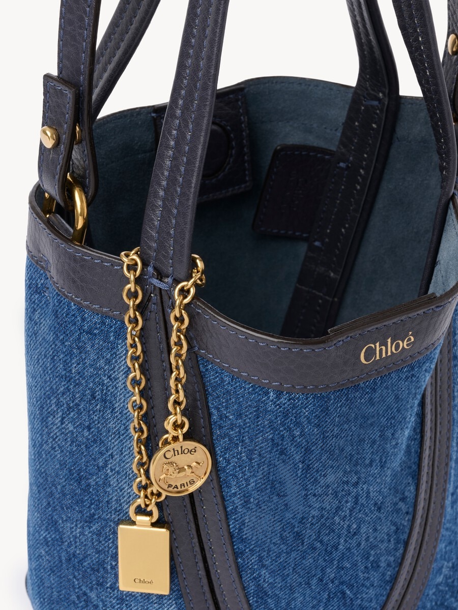 Small Chlo&eacute; Spin tote bag in denim - 6