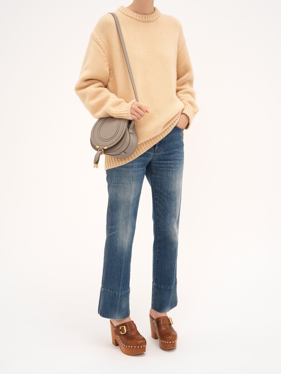Small Marcie saddle bag in grained leather - 7