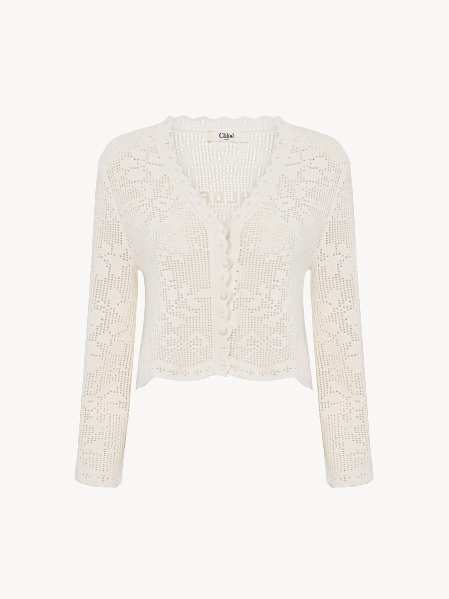 Cropped cardigan in a cotton knit - 2