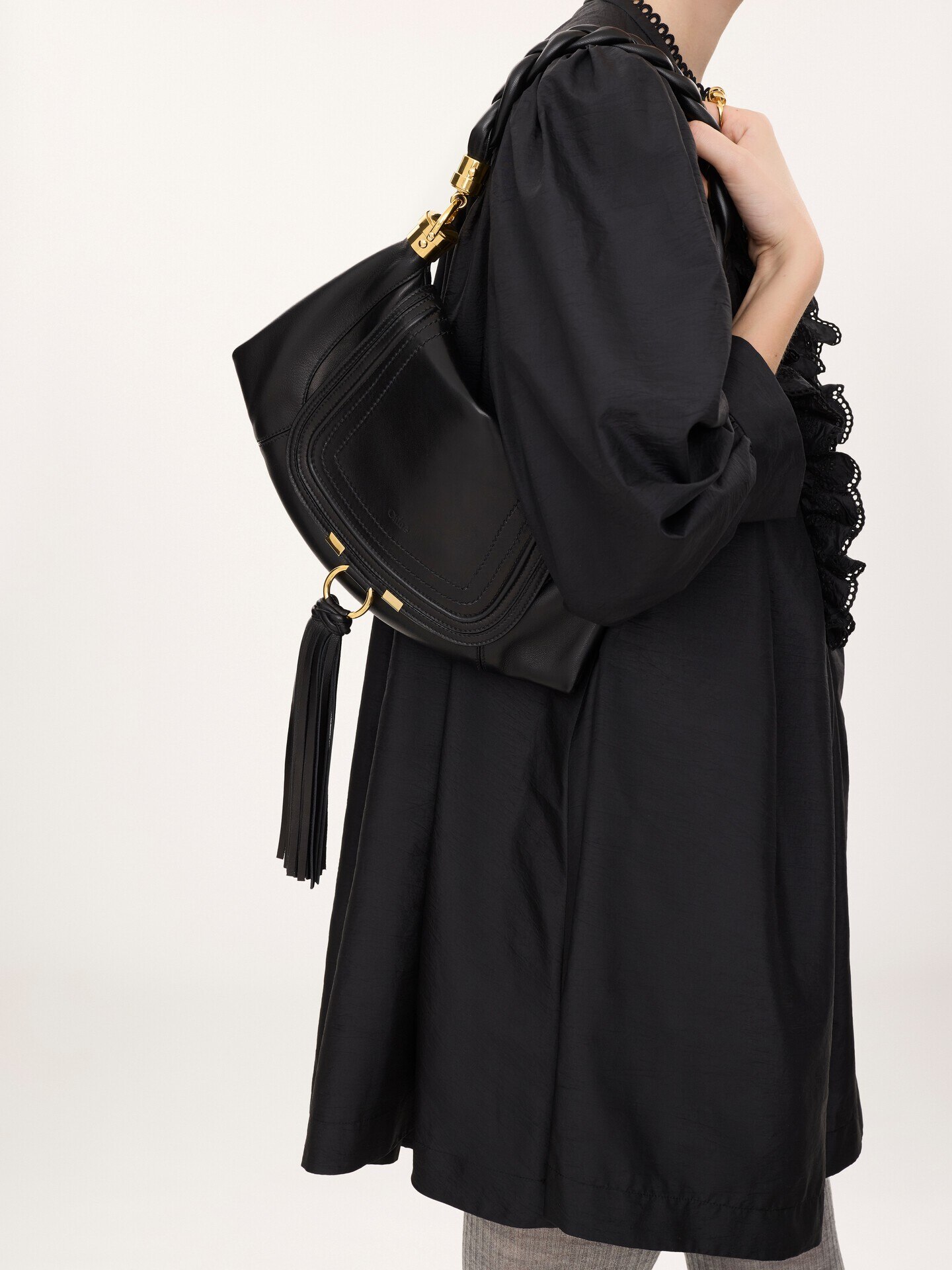Small Marcie Foulard hobo bag in soft leather - 2.0