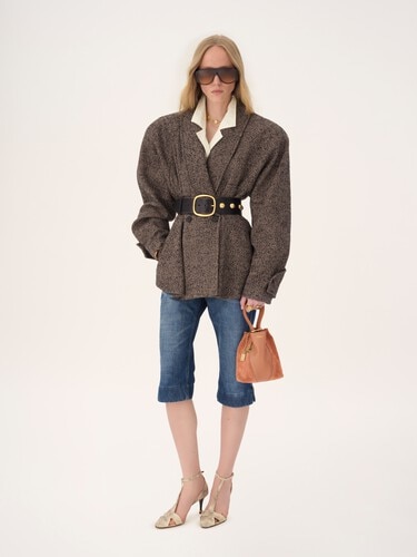 Small Chlo&eacute; Spin tote bag in grained & suede leather - 8