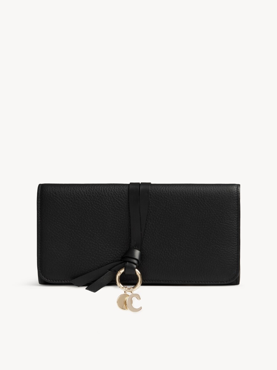 Cartera con solapa Alphabet de cuero granulado - 2