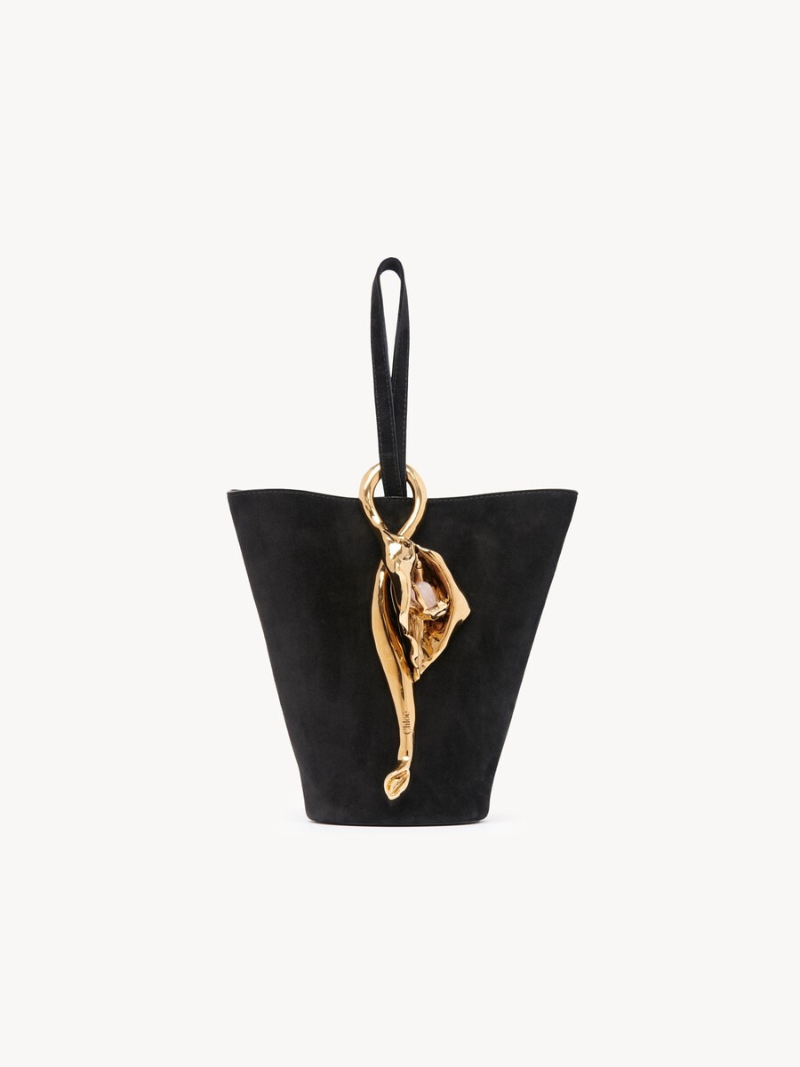 Small Eden Treasures wristlet bucket bag in suede leather - 2