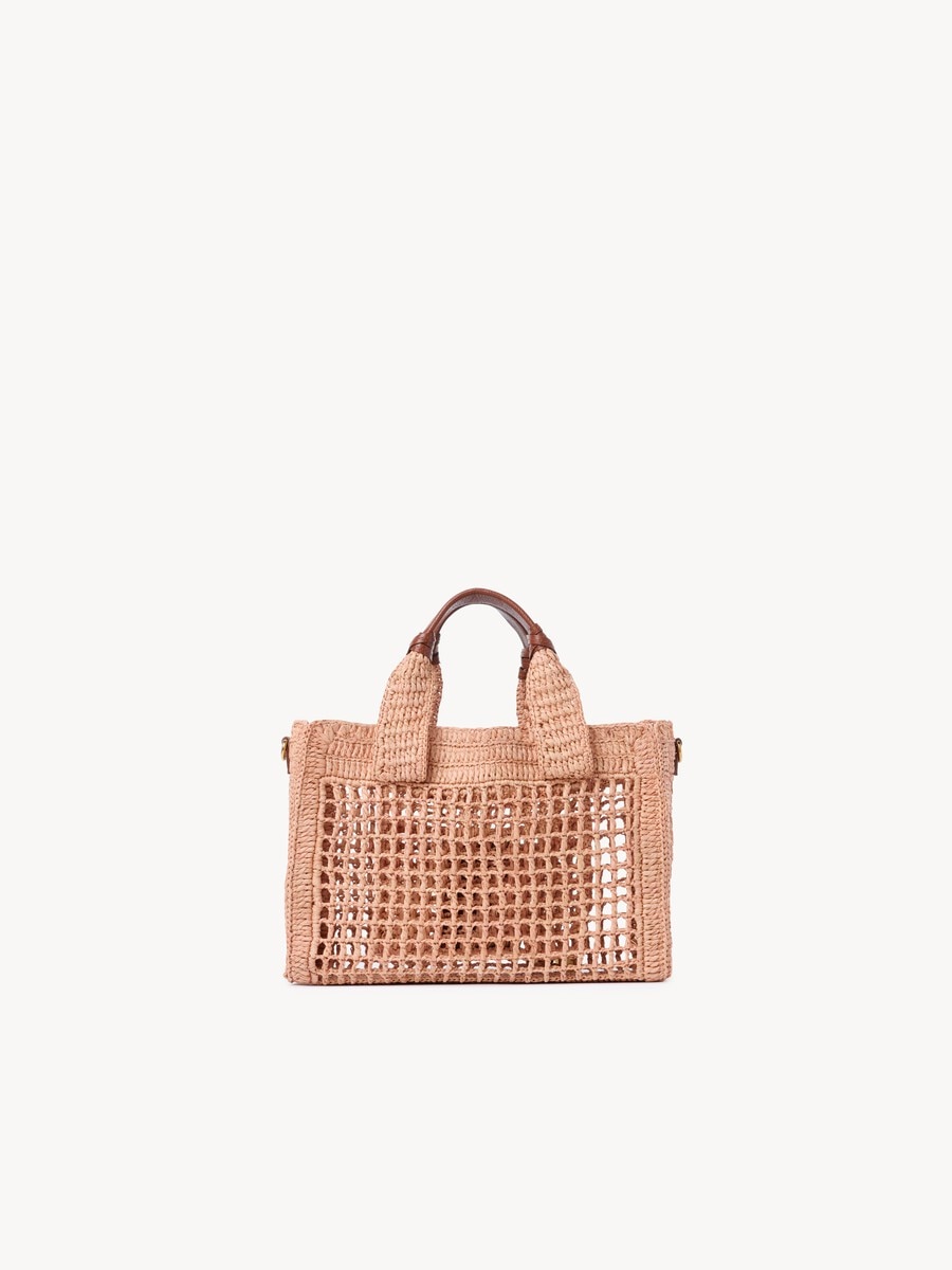 Bolso tote Summer Banana East-West peque&ntilde;o con correa de rafia - 5