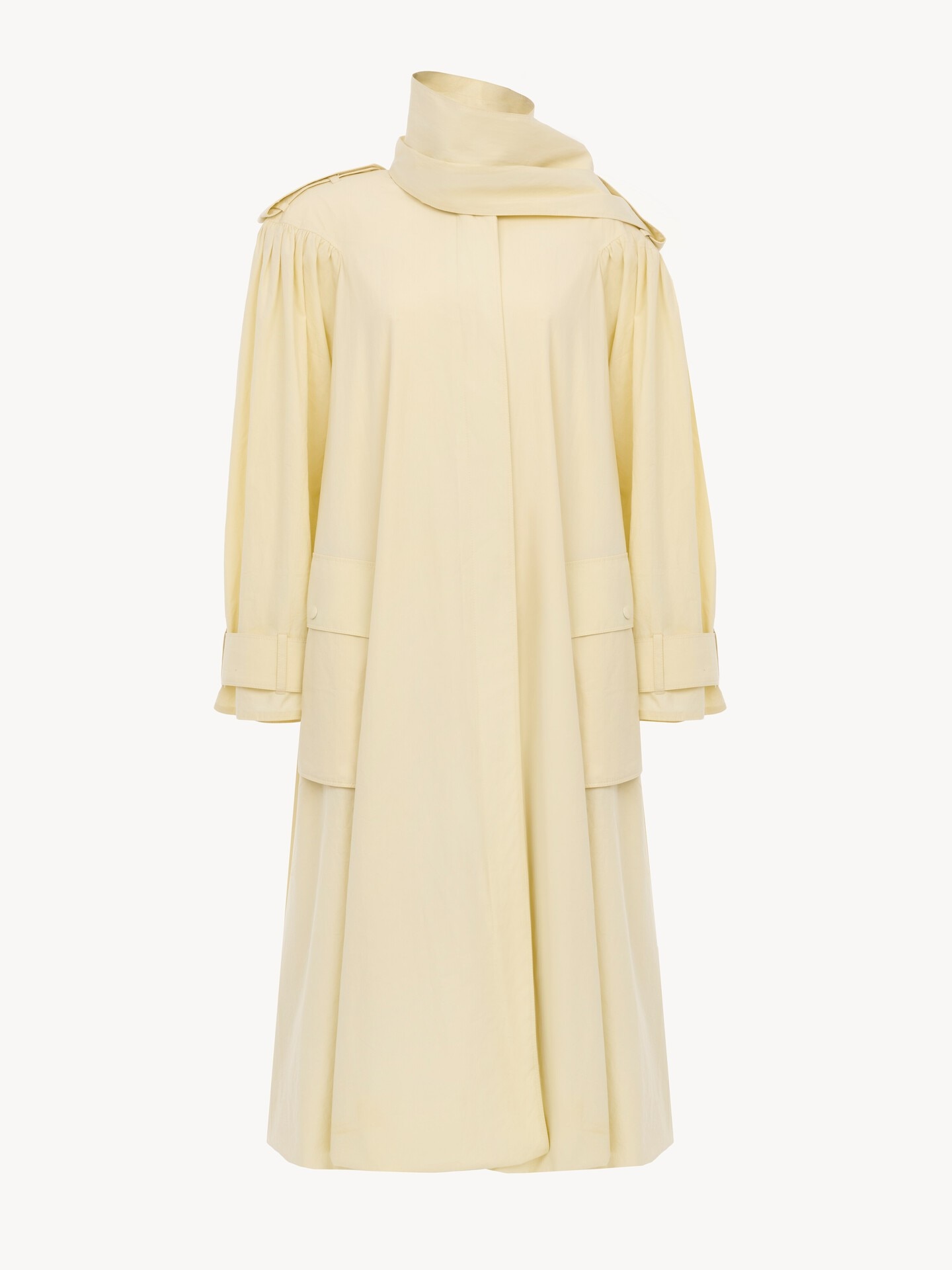 Trench col montant foulard en popeline de coton - 2.0