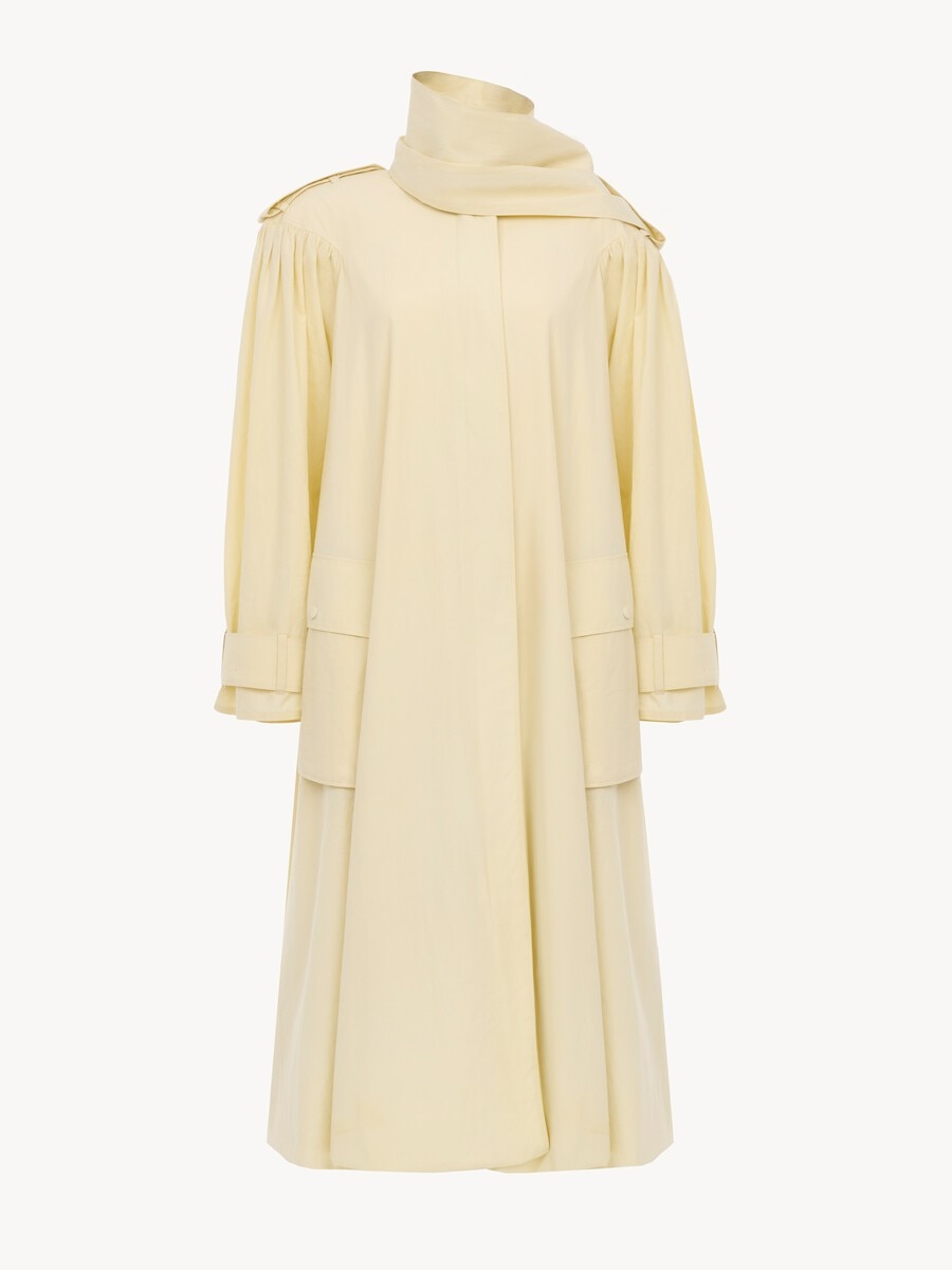 Trench col montant foulard en popeline de coton - 2
