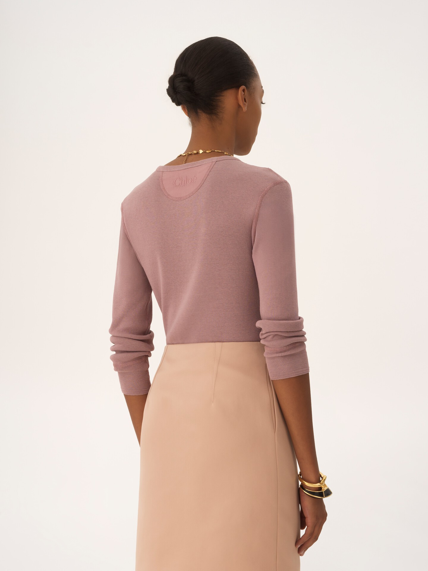 Fitted Henley shirt in cotton jersey - 4.0