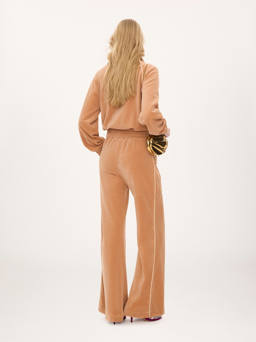 Wide-leg tracksuit pants in velvet - 5