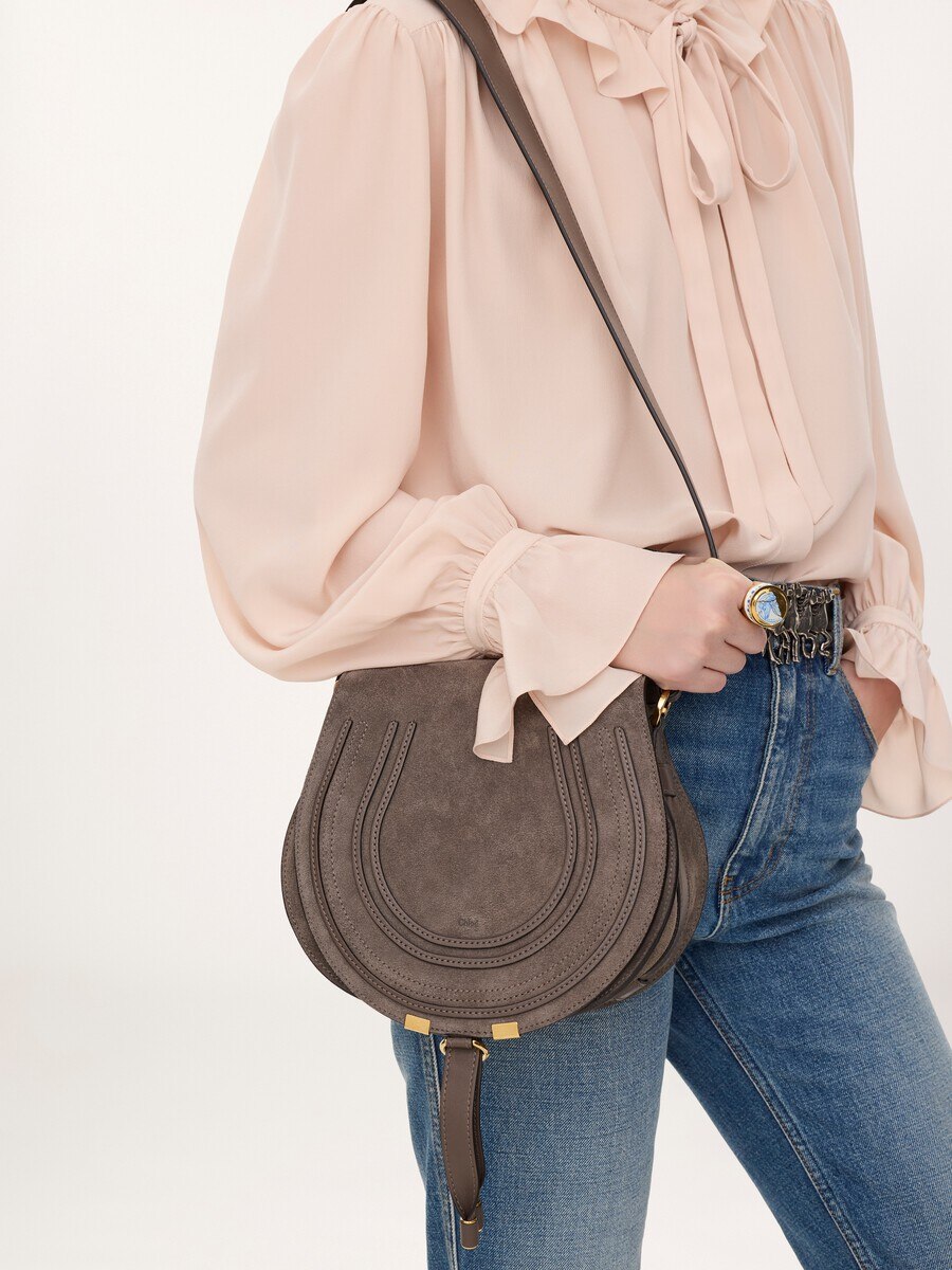 Marcie saddle bag in suede leather - 3