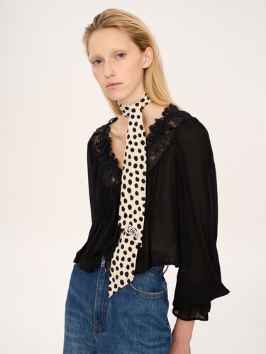 The Chlo&eacute; Spotted bandeau scarf in silk - 3