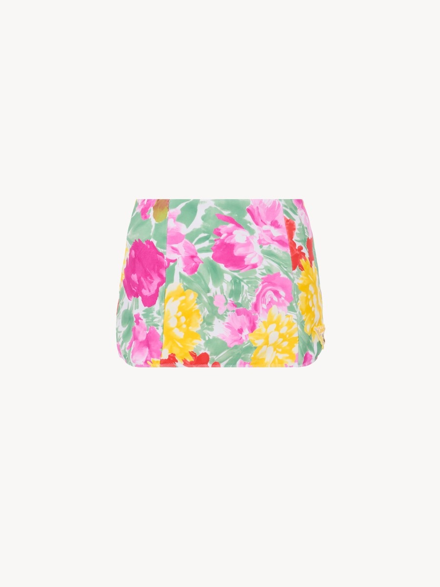 Falda de ba&ntilde;o de talle alto con estampado floral - 2