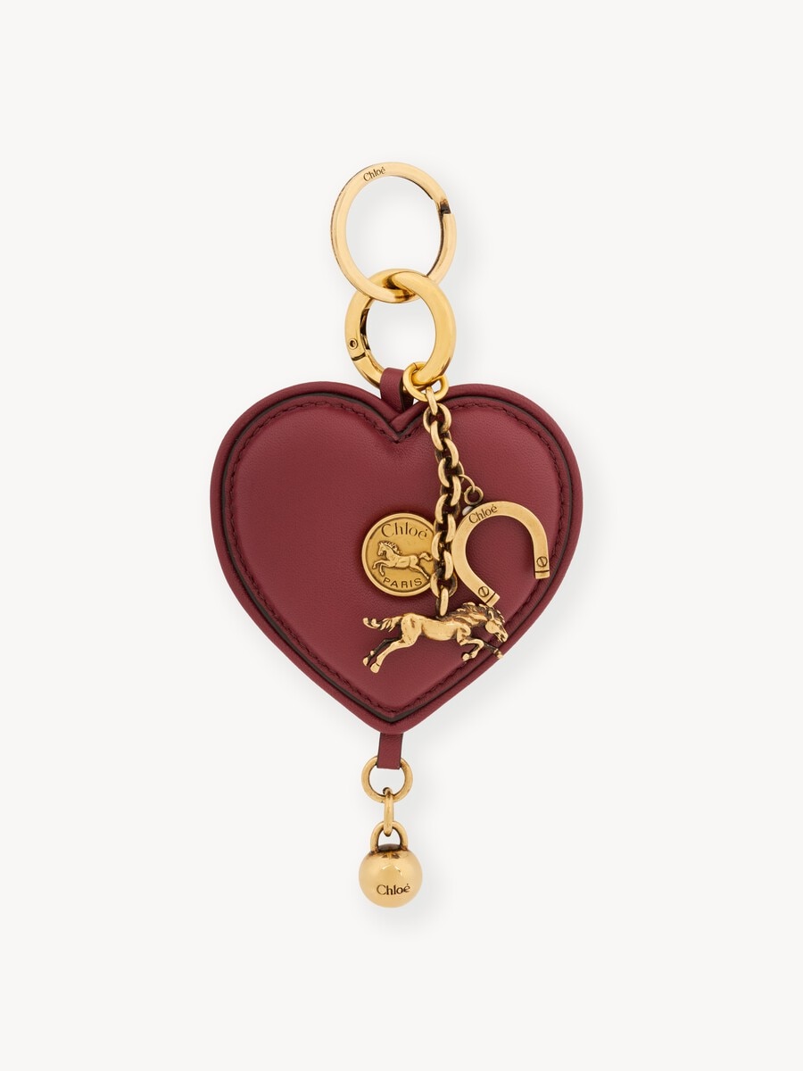 Charm de bolso llavero Chlo&eacute; Symbols Heart de cuero suave - 2