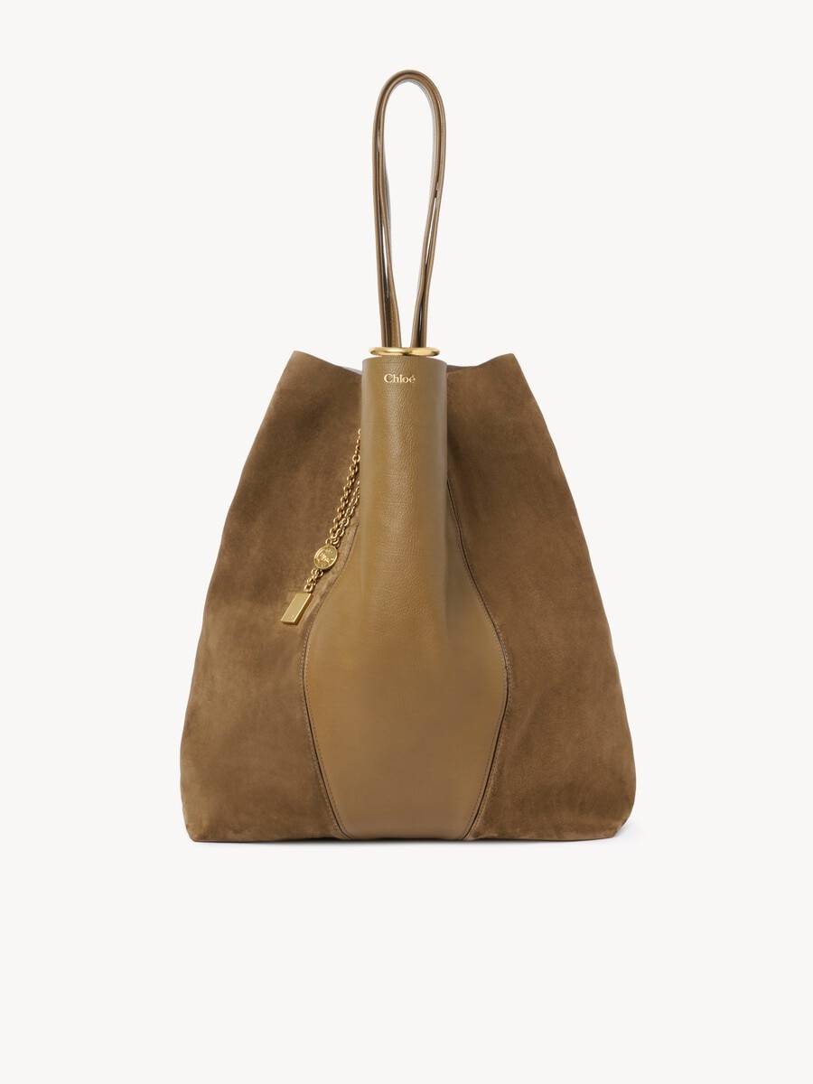 Bolso tote Chlo&eacute; Spin grande de ante y cuero granulado - 2