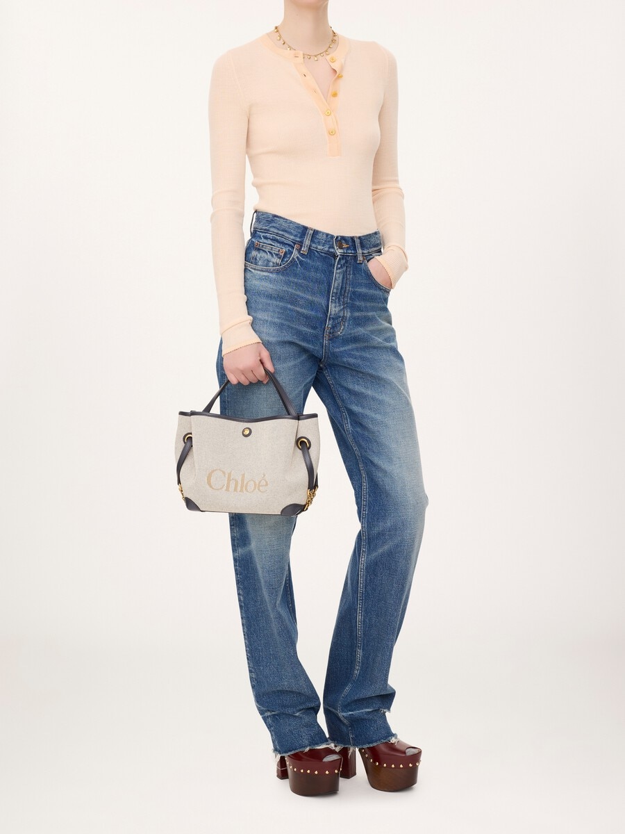Small Chlo&eacute; Clover double carry bag in canvas - 8