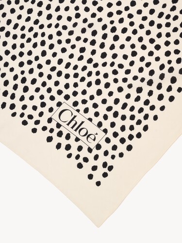The Chlo&eacute; Spotted square scarf in silk - 3