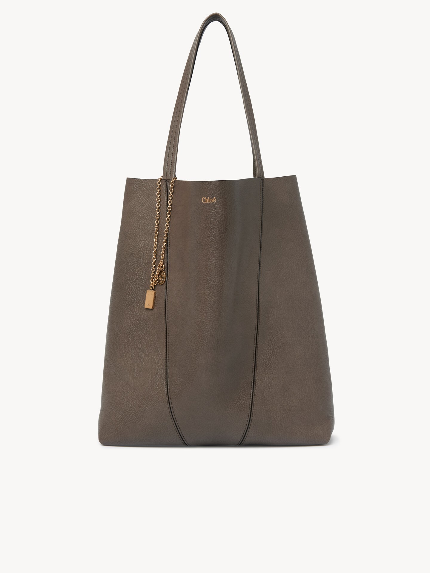 Large Chlo&eacute; Spin tote bag in grained leather - 1.0