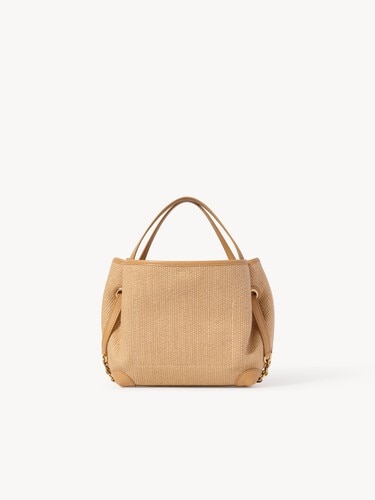 Small Chlo&eacute; Clover double carry bag in raffia-effect fibers - 4