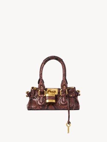Small Paddington bag in python-effect leather - 2