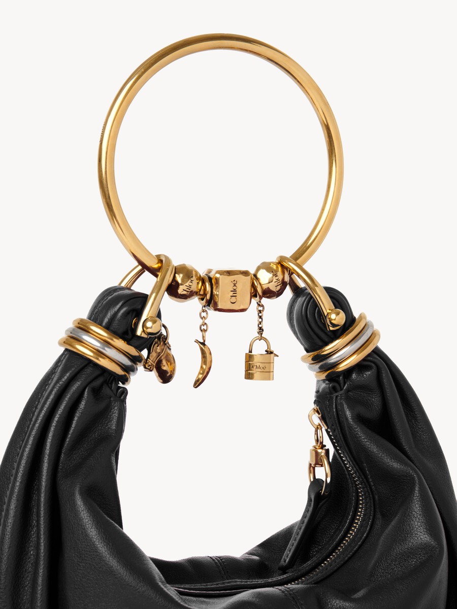 Small Bracelet Hobo bag in grained leather - 6