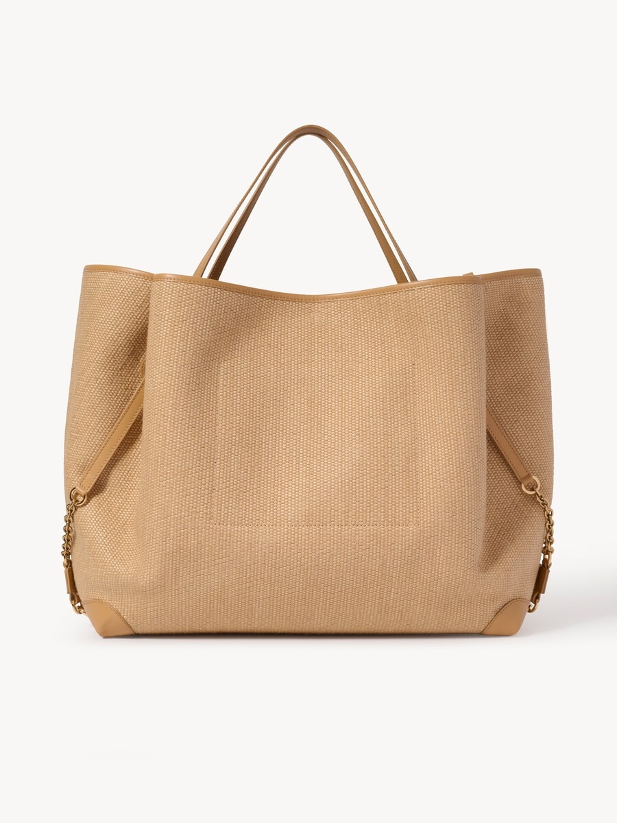 Large Chlo&eacute; Clover double carry bag in raffia-effect fibers - 5