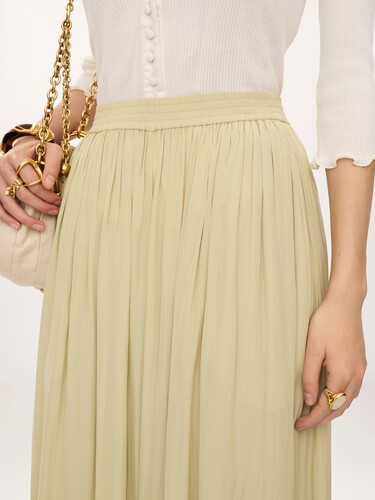 Fluid pleated pants in washed technical satin - 7