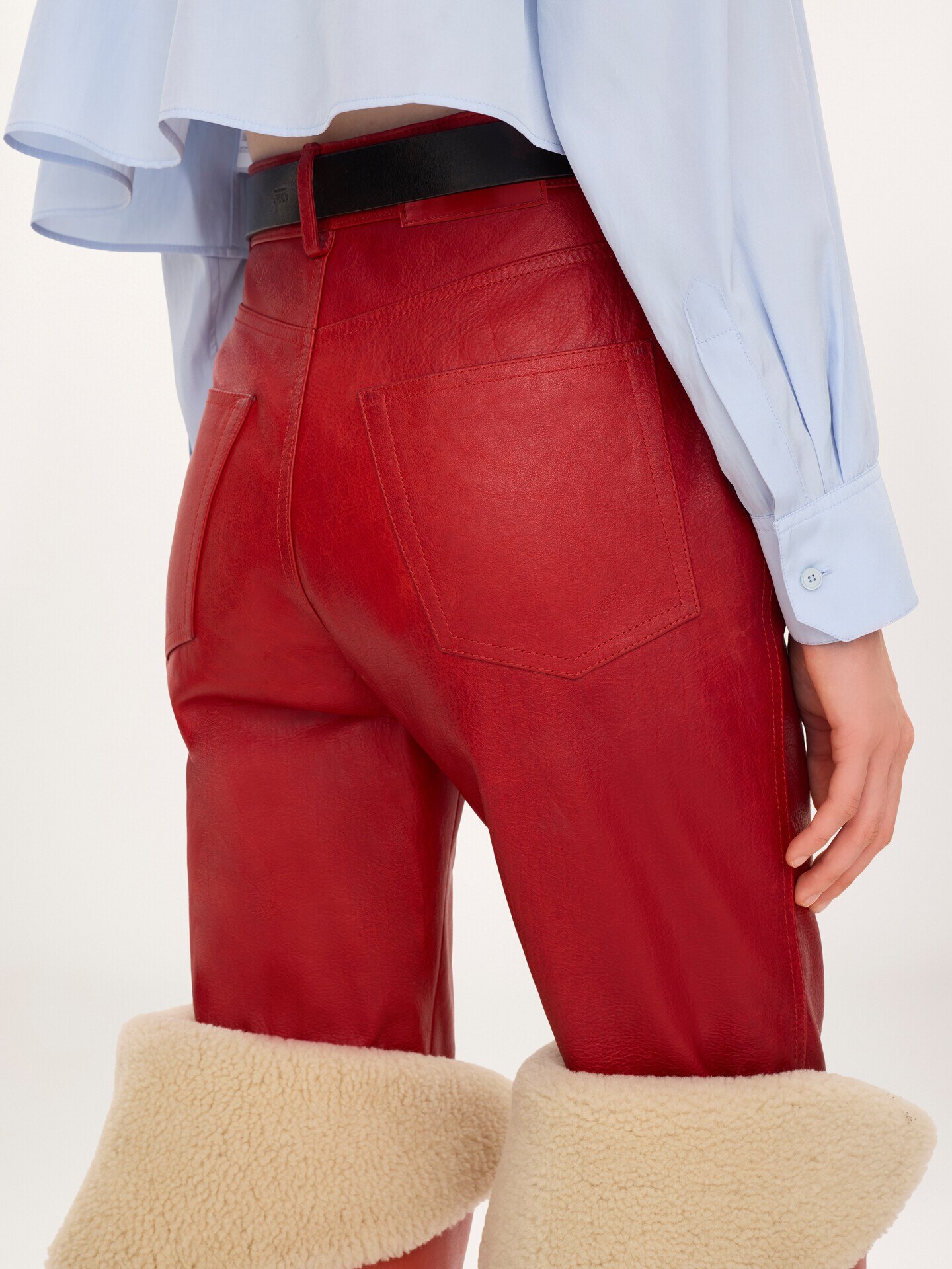 Slim pants in leather - 5.0