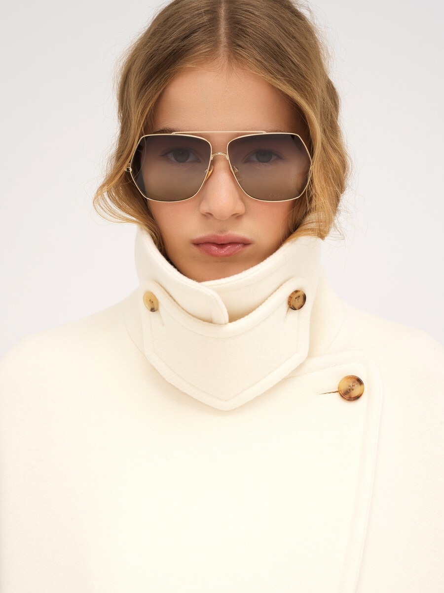 Oversized short coat in wool - 8