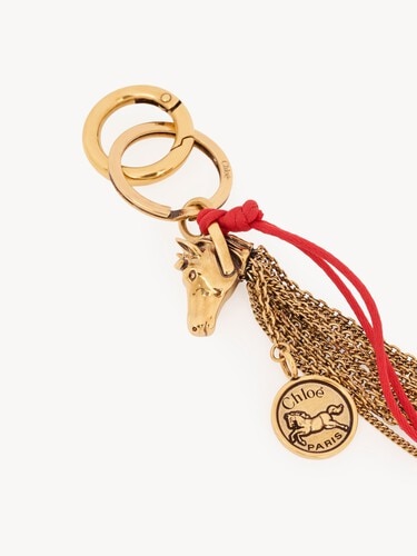 Chlo&eacute; Symbols Chain Horse bag charm in brass - 3