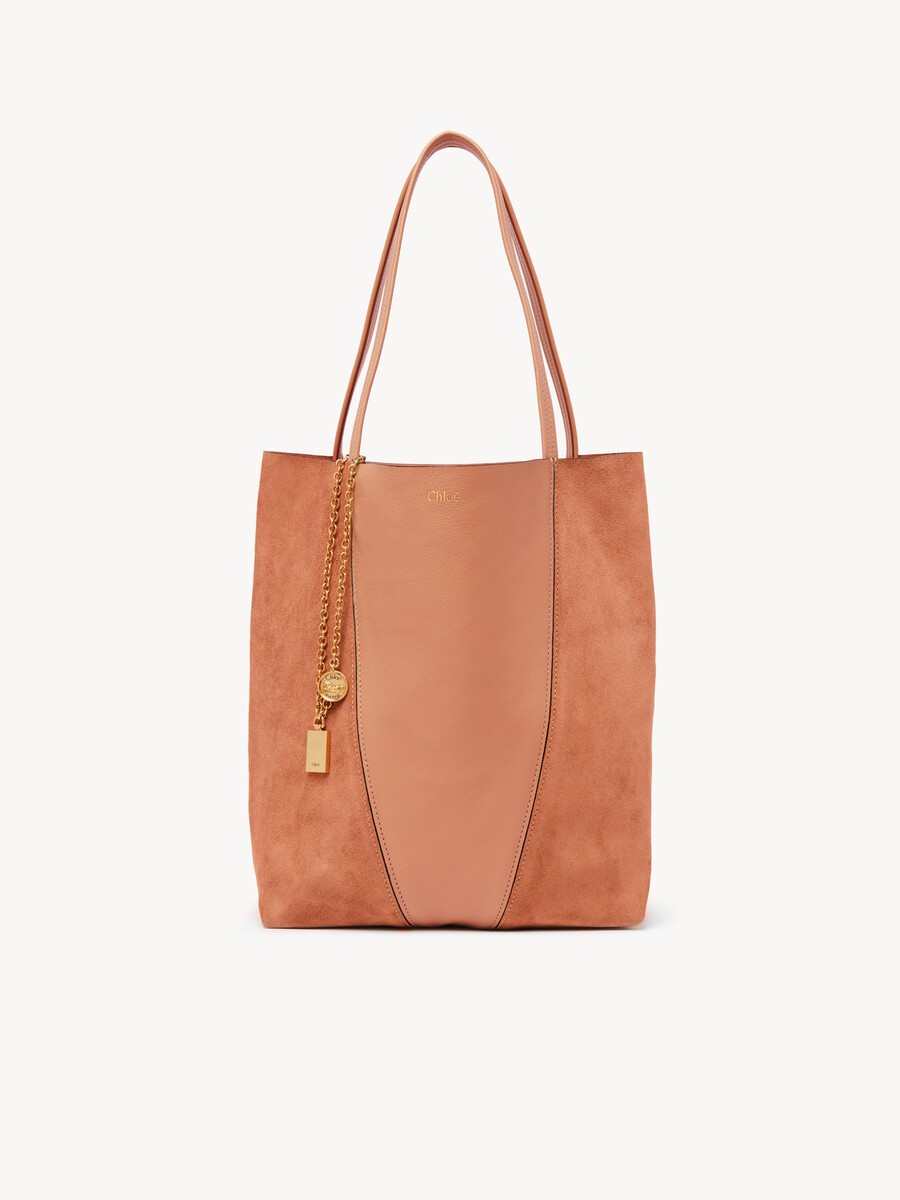 Chlo&eacute; Spin tote bag in grained & suede leather - 1