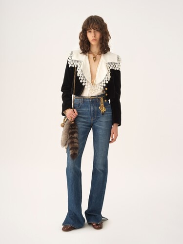 Cropped Spencer jacket in velvet - 2