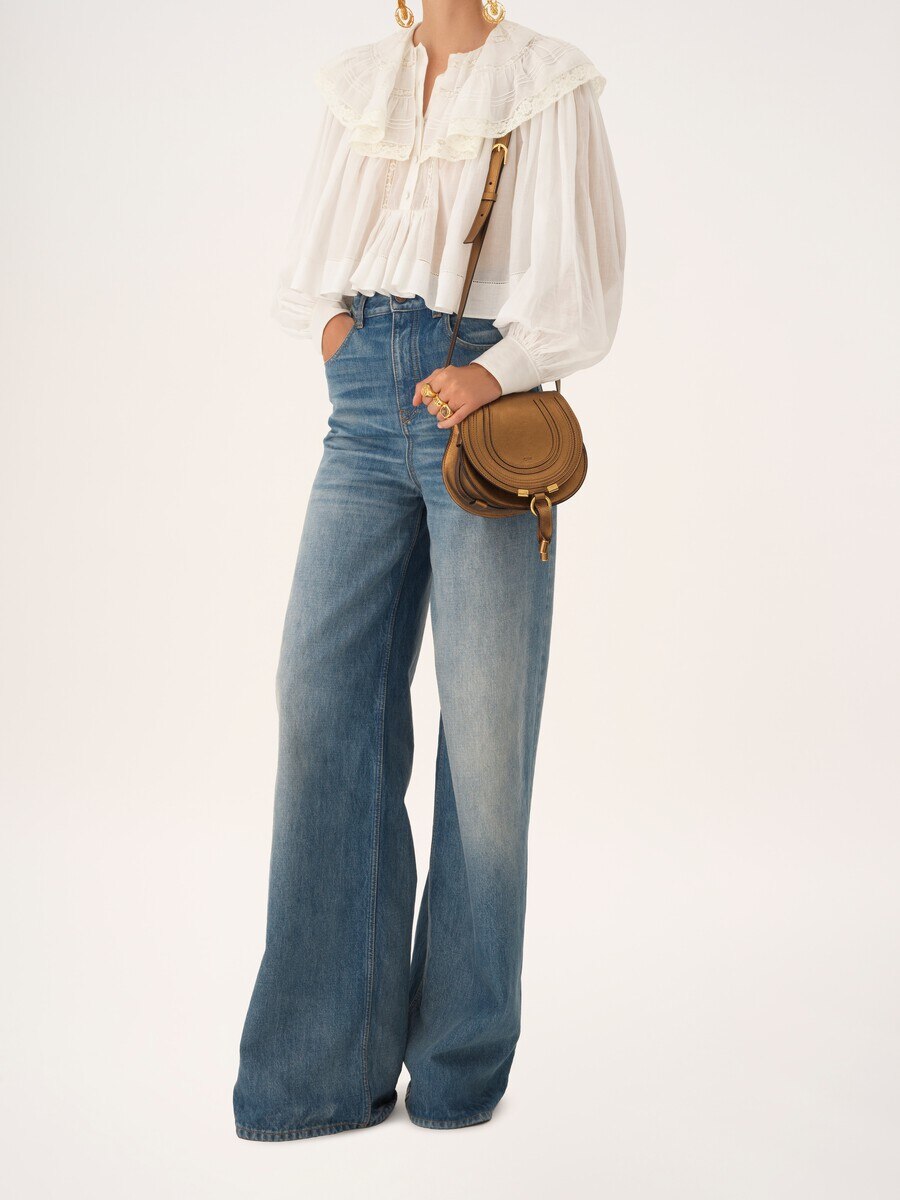 Small Marcie saddle bag in metallized leather - 10
