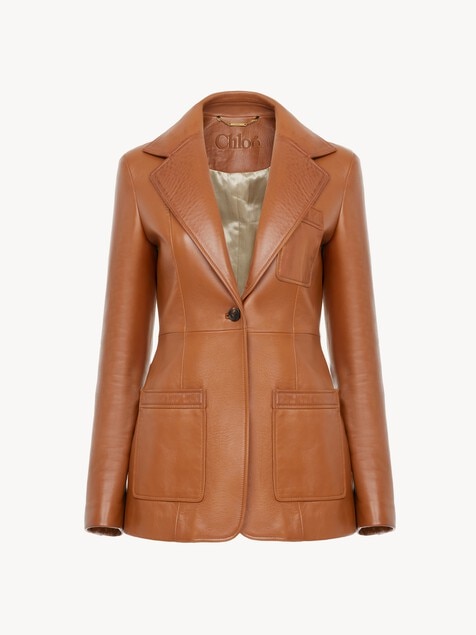 Tailored jacket in leather