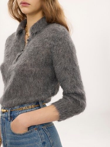 Polo sweater in an alpaca wool-blend knit - 6