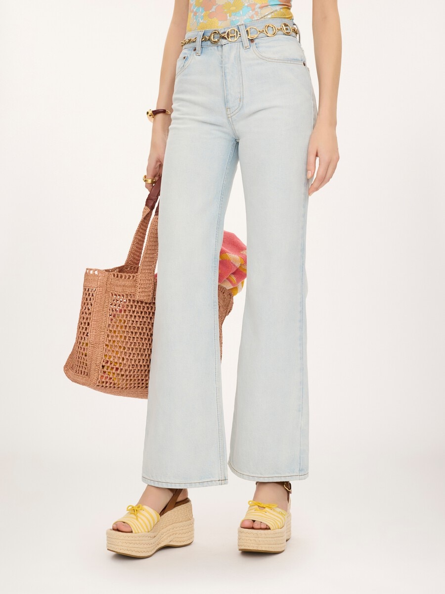 High-rise cropped jeans in denim - 4