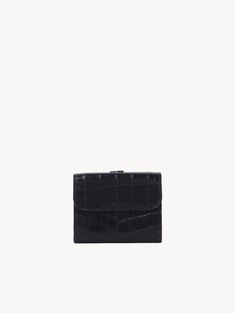 Small Alphabet tri-fold in croco-effect leather
