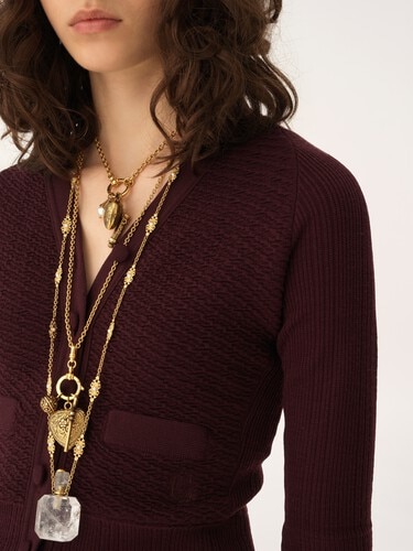 Fitted V-neck cardigan in a wool knit - 6