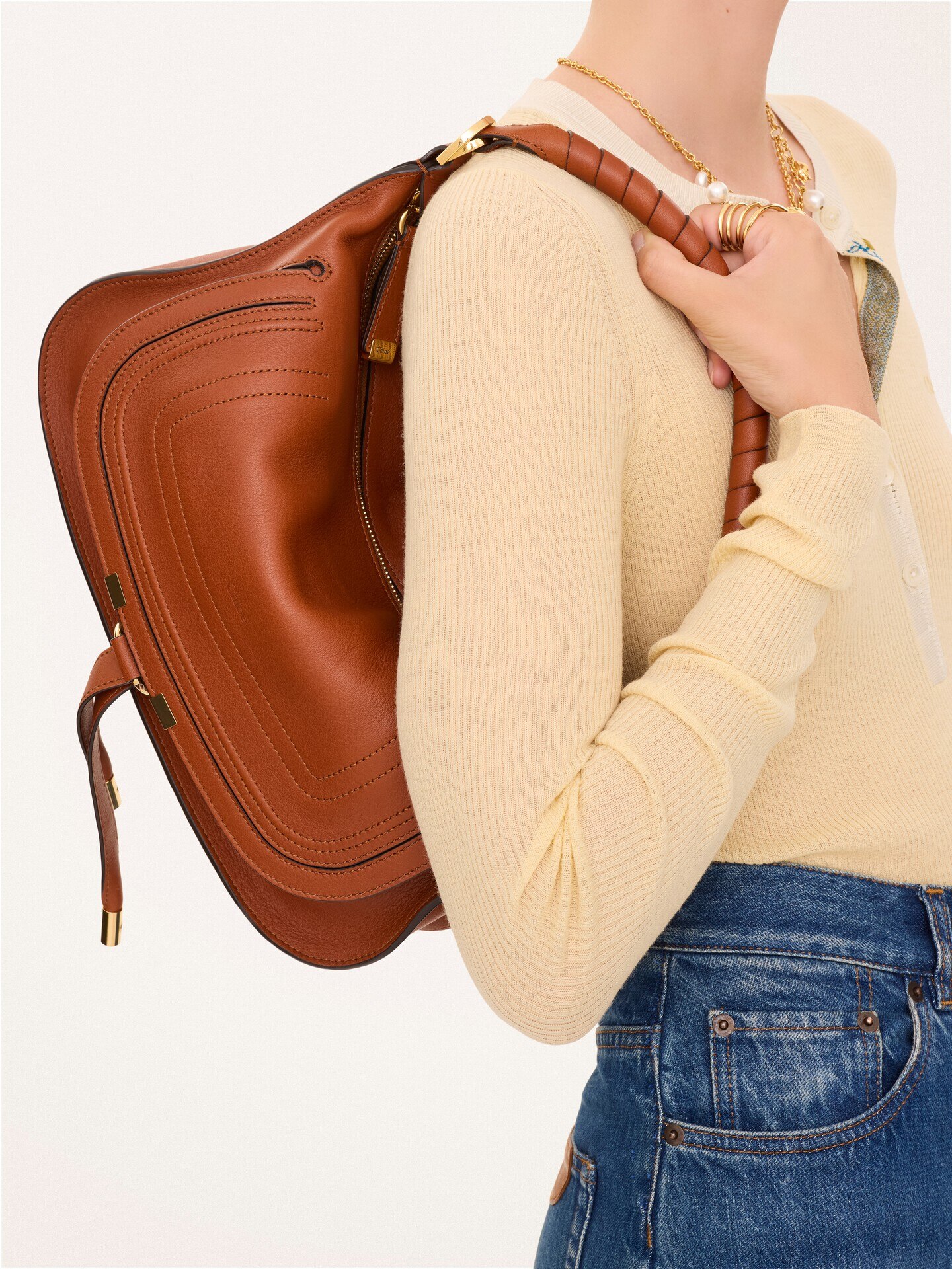 Small Marcie shoulder bag in soft leather - 3.0