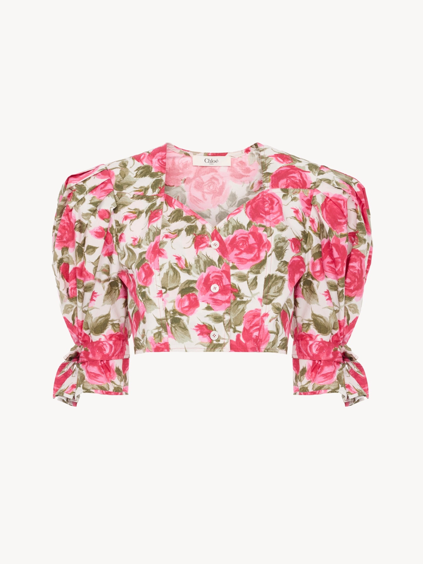 Top court manches bouffantes en popeline de coton - 2.0
