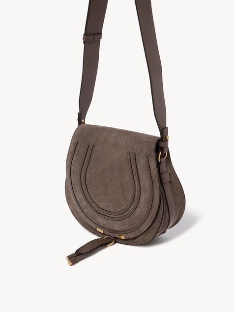Marcie saddle bag in suede leather
