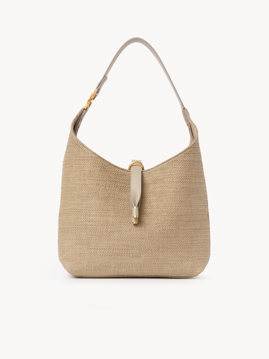 Small Marcie hobo bag in raffia-effect fibers - 2