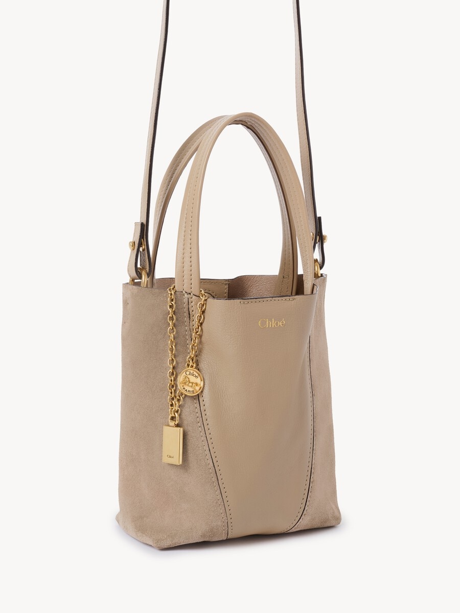 Small Chlo&eacute; Spin tote bag in grained & suede leather - 5
