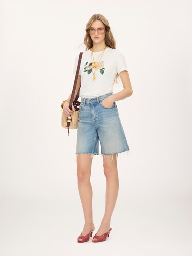 High-rise shorts in denim - 3