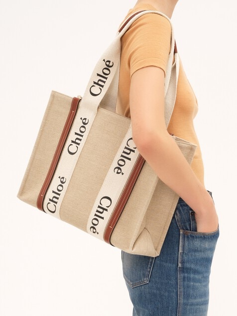 Bolso tote Woody de lino