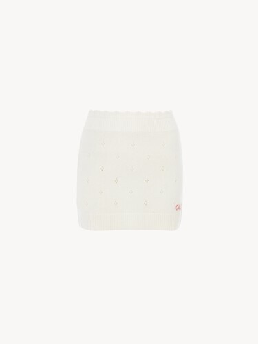 Fitted mini skirt in a wool & cashmere knit - 2