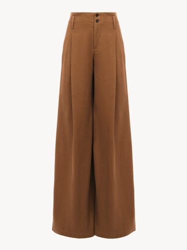 High-rise wide-leg pants in cotton canvas - 2