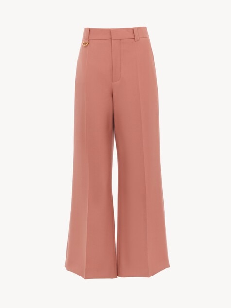 Flared bootcut pants in wool gabardine